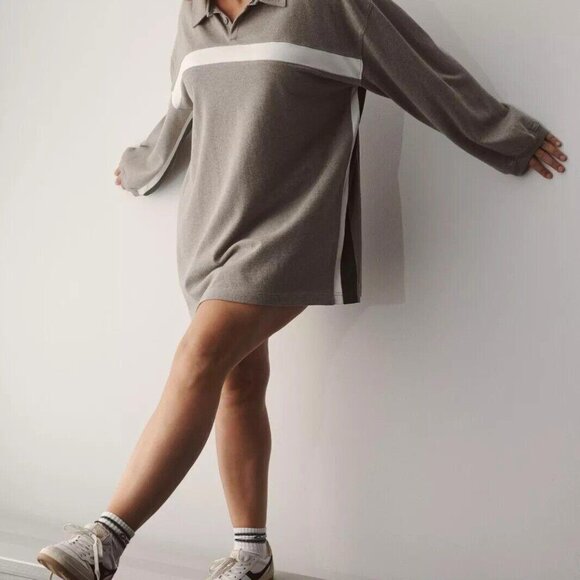 Gola x Anthropologie Team Jersey Mini Dress Floral Graphic Striped MP NWT 276719 - Picture 2 of 10